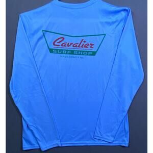 NEW Cavalier Surf Shop Nags Head North Carolina NC Men M Blue TShirt Performance